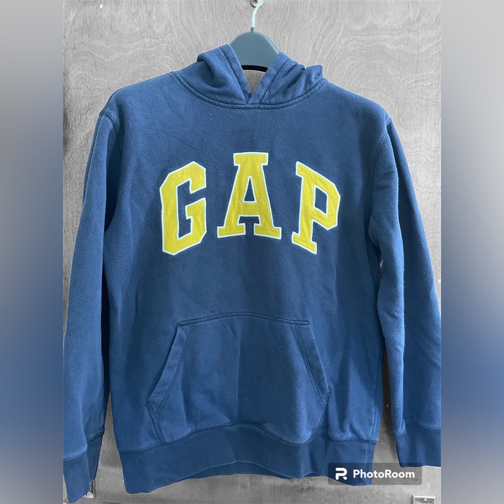 2/$10! Gap Kids Navy Pullover Logo Hoodie Size XXL